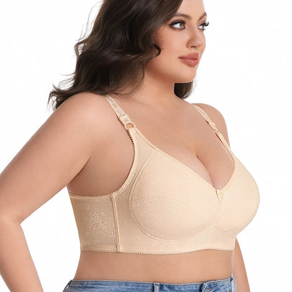 Plus Size Wireless Bra Full Coverage Soft Comfort Bras for Women Side Support Underwear No Underwire Brassiere Breathable