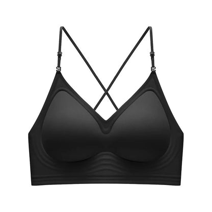 Women's Back-Enhancing Summer Bra: Thin-Strapped, Pushing-Up, Backless, Seamless, Neck-Hook, Modest, Sexy and Comfortable Bra