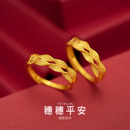 Never Fade Gold Ring for Women Original 18k Gold Rings Fine Accessories for Wedding Engagement Party for Girl Selling At A Loss