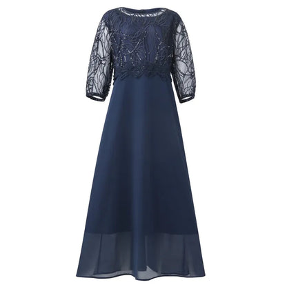 Spring and Summer New Large-size Women's Dress Splicing Lace Chiffon Slim-fit High-end Dress Dresses for Women 2022 Plus Size