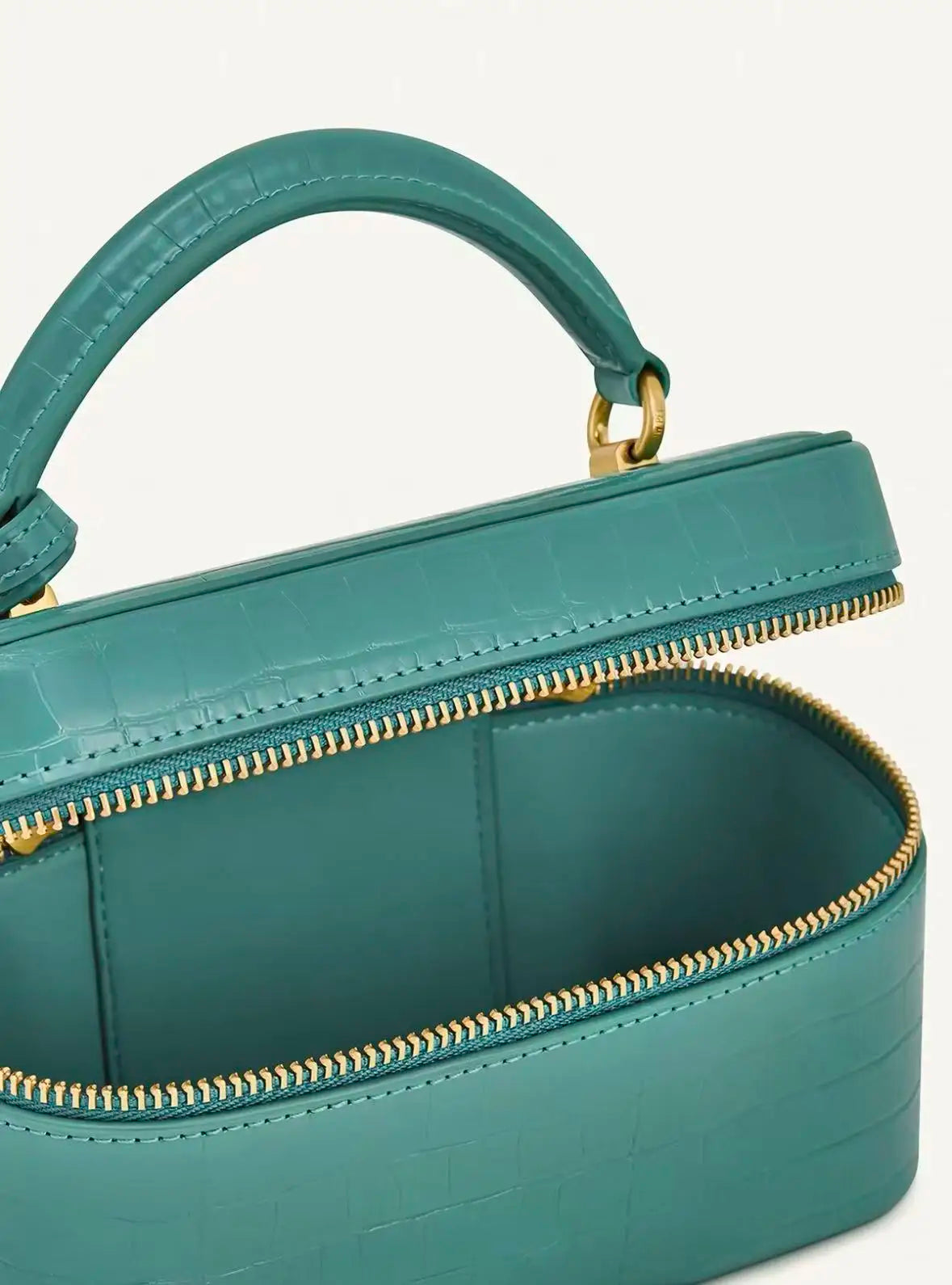 JW Crocodile‑Embossed Box Bag for Women, Structured Square Small Handbag, Niche Designer Shoulder Crossbody Purse, Fashion Commu