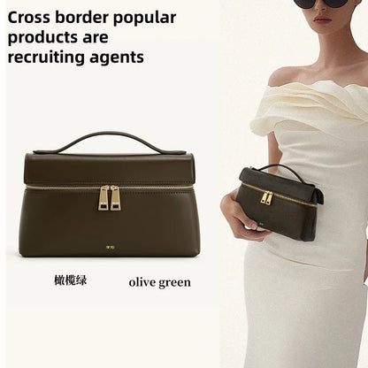 JW PEI Lunch Box Bag New Box Bag Niche Design Single Shoulder Crossbody Bag Handbag Tote Bag Genuine Leather Women's Bag
