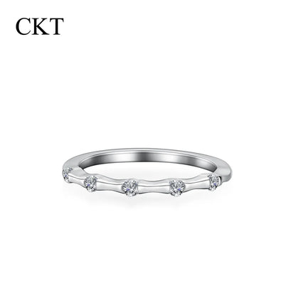 CKT 18k White Gold Ring for Women Diamond Moissanite Dianthus Festival Fashion Arrangement Rings Platinum Pt950 Fine Jewelry