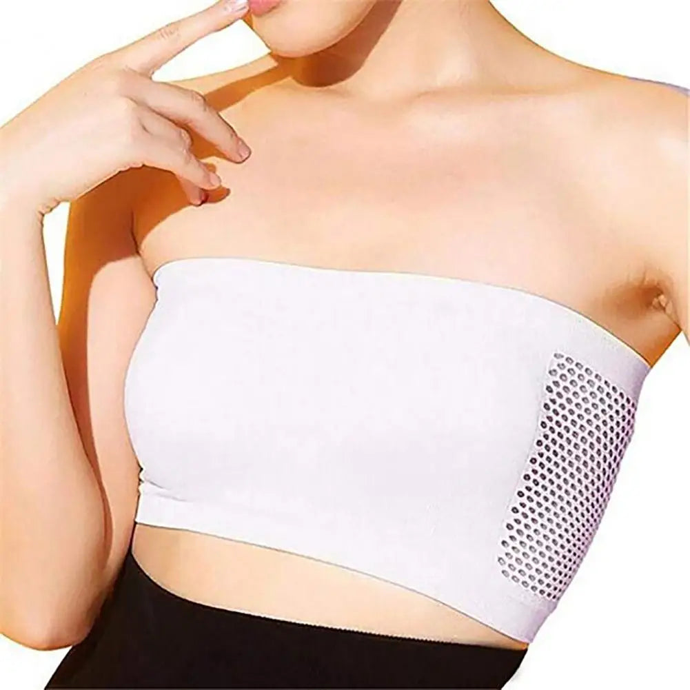 2026 Bandeau Bra for Women Girls Mesh Back Non Padded Strapless Bralette Seamless Soft Tube Top Bra Pressure Relief Bras 95