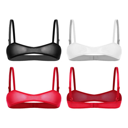 Womens Minimizer Bra 3/4 Coverage Non Padded Underwire Female Breathable See Through Sheer Mesh Bra Tops Mini Bralette Lingerie