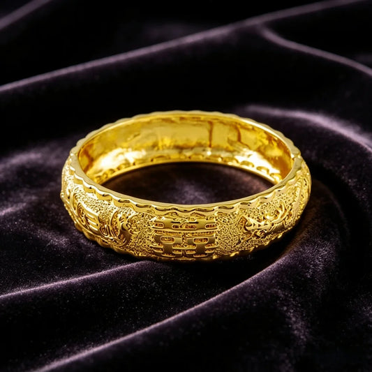 24K Real Gold Bracelet Hi Word Gold Bracelet Plating Gold for Women's Wedding Jewelry Gifts