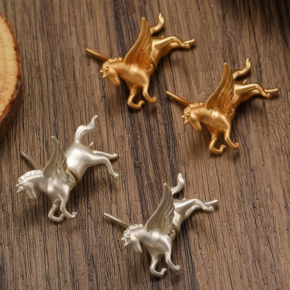 Creative Playful Gold Color Matte Stainless Steel Stereo Animal Art Horse Stud Earrings for Women Fashion Designer Jewelry Gifts