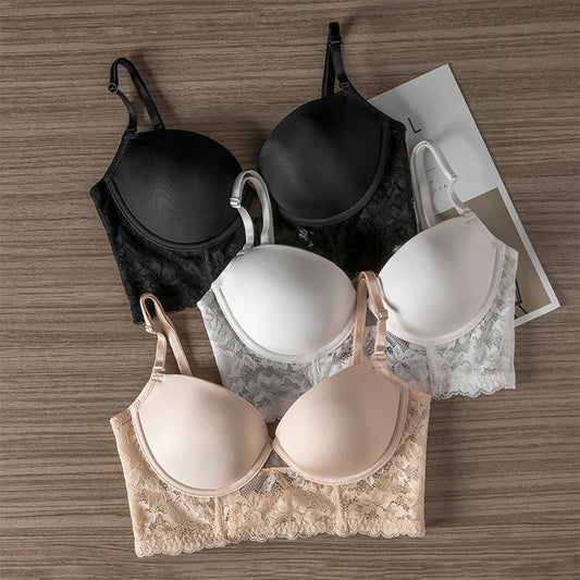 U-Shaped Large Backless Bra for Women with Big Busts, Minimizing, Gathering, Anti-Sagging, Sexy Lace, Invisible, Thin, Beautiful Back, Plus Size Bra