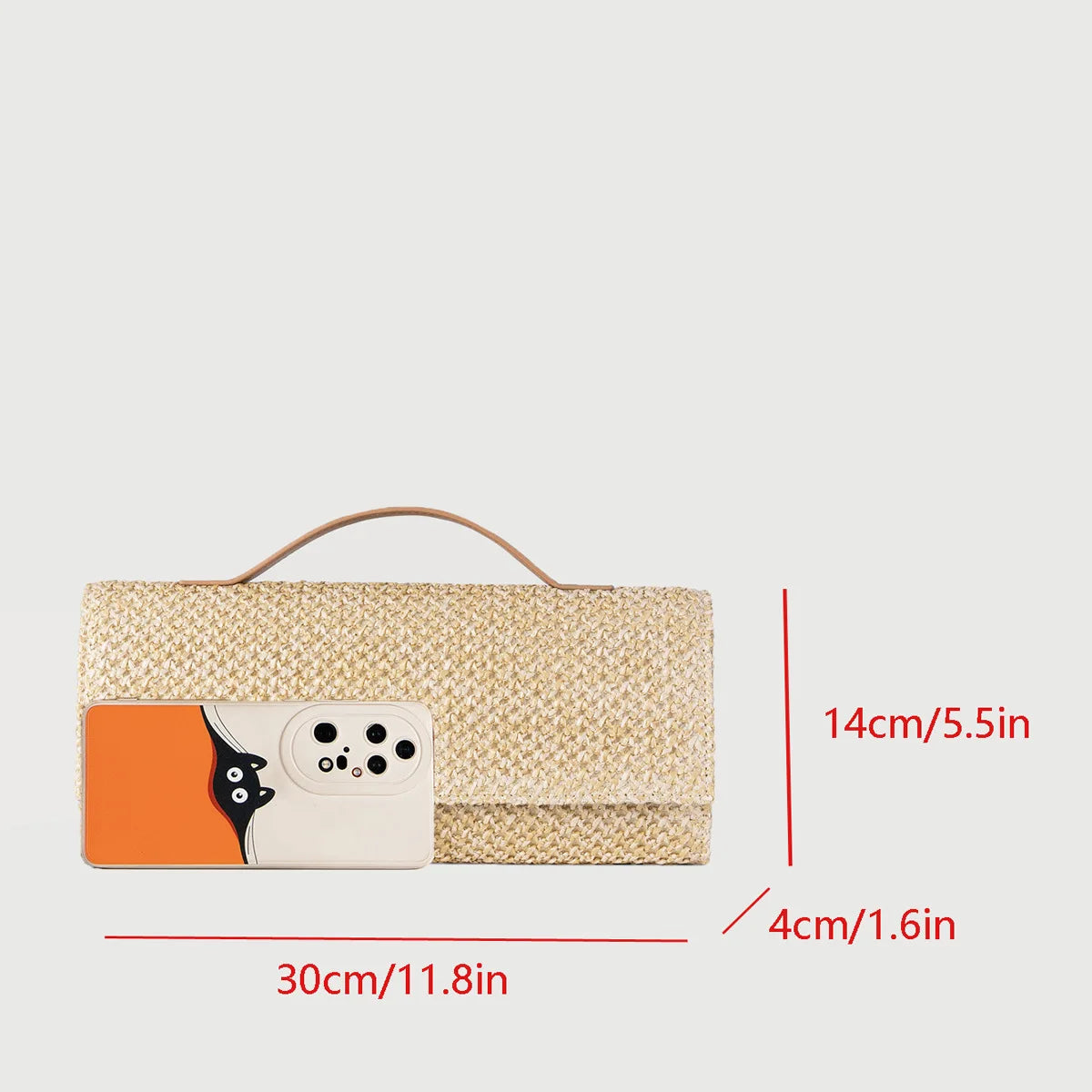 Straw Woven Clutch Bag with Top Handle, Gold Chain Crossbody Purse, Summer Beach Bag with Lock Closure for Women Party, Wedding