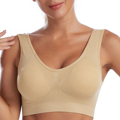 Women Bra Plus Size Seamless Brassiere Breathable Wire Free Bralette Underwear Comfortable Active Padded Brassiere Crop Top