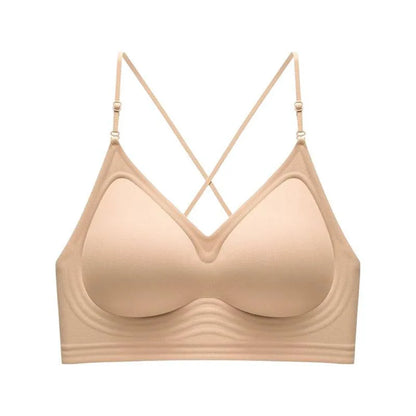 Women's Back-Enhancing Summer Bra: Thin-Strapped, Pushing-Up, Backless, Seamless, Neck-Hook, Modest, Sexy and Comfortable Bra