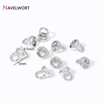 18K Real Gold Plated Brass Connector With Loop,End Caps For Jewelry,Pearl Neckalce Ends Connector ,Connectors For Jewelry