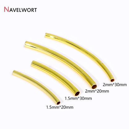 Tubes For Jewelry 18K Gold Plated Curved Tube Beads For Bracelet Necklace Making Supplies,Tube Beads Connector,Jewelry Materials