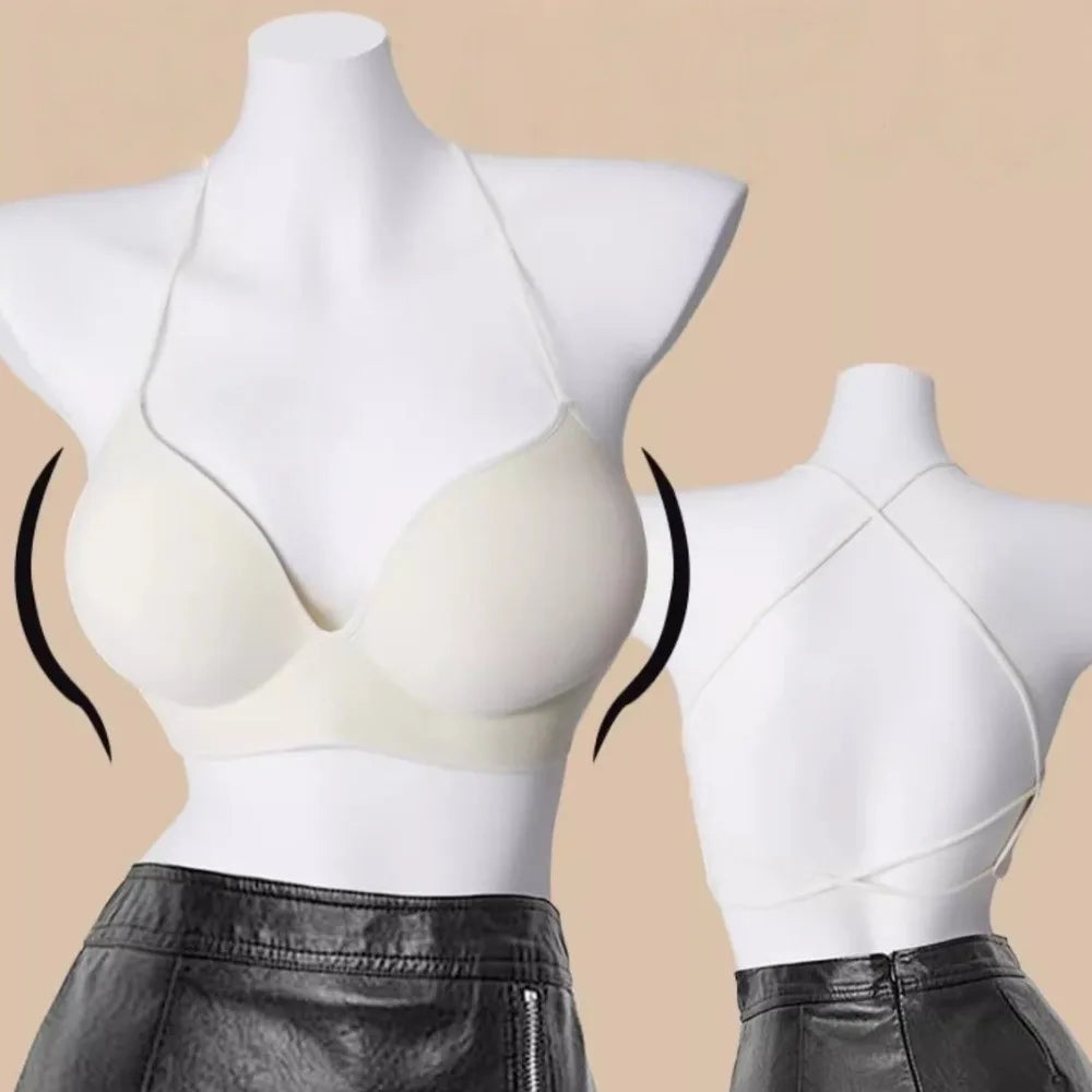 Comfortable 3/4Cup Thicken Bra Slim Waist Shockproof Busty Bra Lingerie Intimates Brassiere for Women Flat Chest
