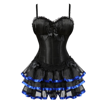 Burlesque Corset Dresses for Women Plus Size Sexy Corset Lingerie Top With Cup Black Sexy Lace Corset Dress With Straps