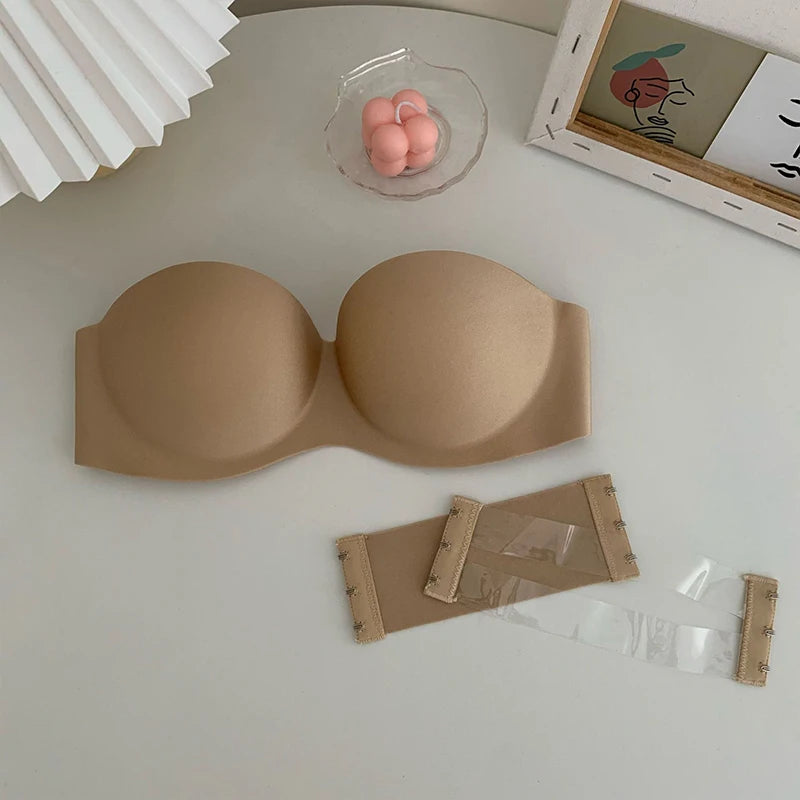 Women's Sexy Strapless Bra Push Up Padded Bras Female Underwear Seamless Invisible Bralette Without Straps Ladies Lingerie Bras