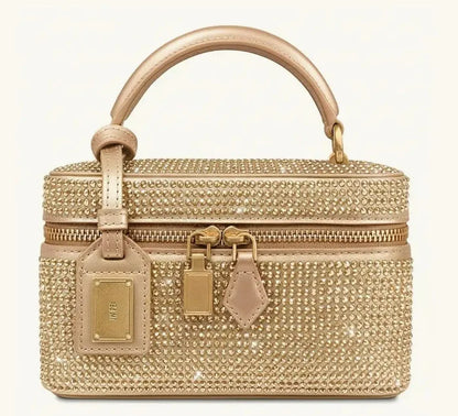 JW PEI box bag Сумка Женская, Square Cosmetic Bag, PU Embossed Black Zipper Small Portable Daily Use 2026 Summer Crossbody Bag