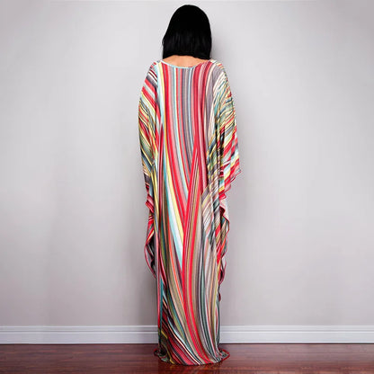 Plus Size Dresses Womens Caftan Floral Print Kaftan Dress Short Sleeve Swimsuit Cover up Loungewear for Summer