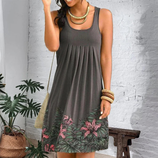 Women Plus Size Dress Purple Sleeveless Cami Dress Butterfly Print Pleated Front Loose Flowy Midi Dress Casual Beach Boho Daily