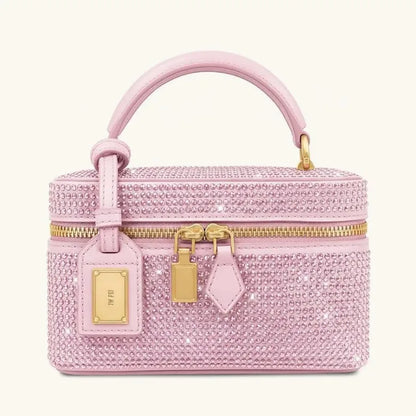 JW PEI box bag Сумка Женская, Square Cosmetic Bag, PU Embossed Black Zipper Small Portable Daily Use 2026 Summer Crossbody Bag