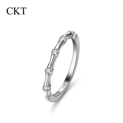 CKT 18k White Gold Ring for Women Diamond Moissanite Dianthus Festival Fashion Arrangement Rings Platinum Pt950 Fine Jewelry