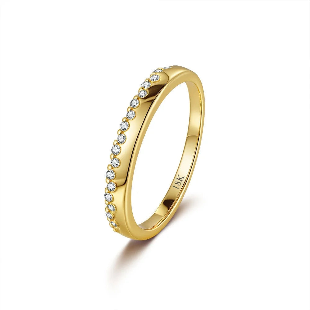 CKT Hot Sell 18k Gold Rings with Curved Surfaces in the Diamond Rings of MoIssanite Women's Ring Accessories Wedding Jewelry