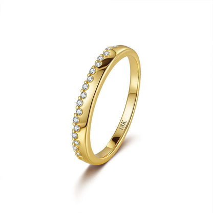 CKT Hot Sell 18k Gold Rings with Curved Surfaces in the Diamond Rings of MoIssanite Women's Ring Accessories Wedding Jewelry