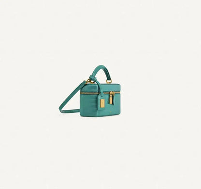 JW Crocodile‑Embossed Box Bag for Women, Structured Square Small Handbag, Niche Designer Shoulder Crossbody Purse, Fashion Commu