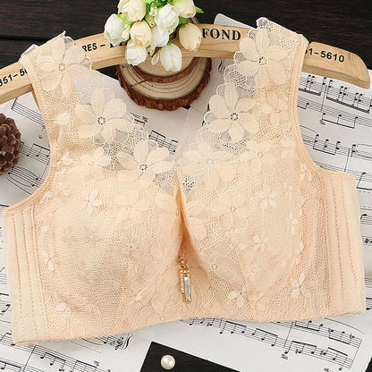 Plus Size Minimizer Bra Lace Full Cup Ultra Thin Seamless Vest Style Bralette for Large Chest Support  Comfort