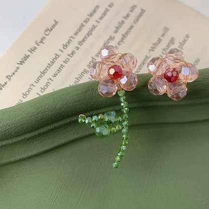 2026 New Women Earrings Alloy Gold Plated Orange Flower Drop Earrings Fashion Cute Sweet Jewelry For Daily Casual Party