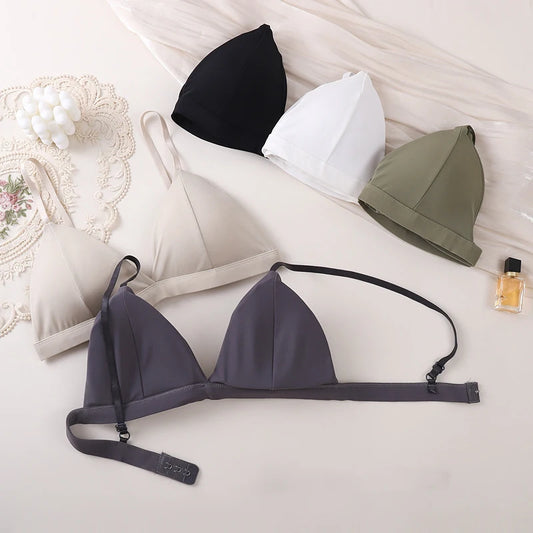 Women'S Bra Push-Up Bralette Solid Color Bras Seamless Wire-Free Brassiere Sexy Lingerie Simple Underwear For Female Girls