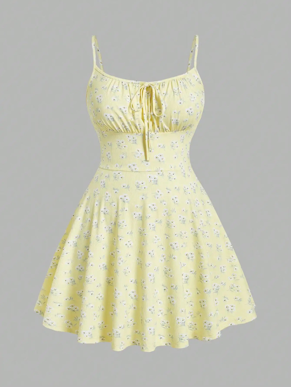 Plus Size Women's Floral Print Spaghetti Strap Fit and Flare Dress