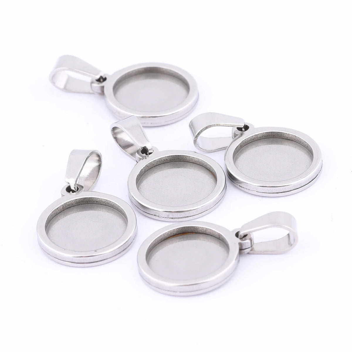 10pcs Gold Plated Black 12mm Round Cabochon Base Settings Diy Bezel Pendant Trays For Necklace Jewelry Making Supplies