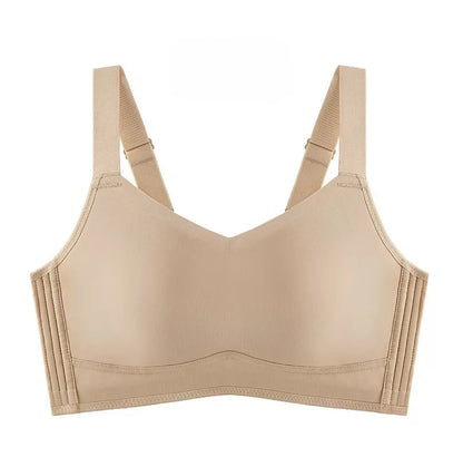 Brelira Bras For Women Full Coverage Minimizer Bra Anti-Sagging Side Smoothing Wireless Seamless Support Wide Band