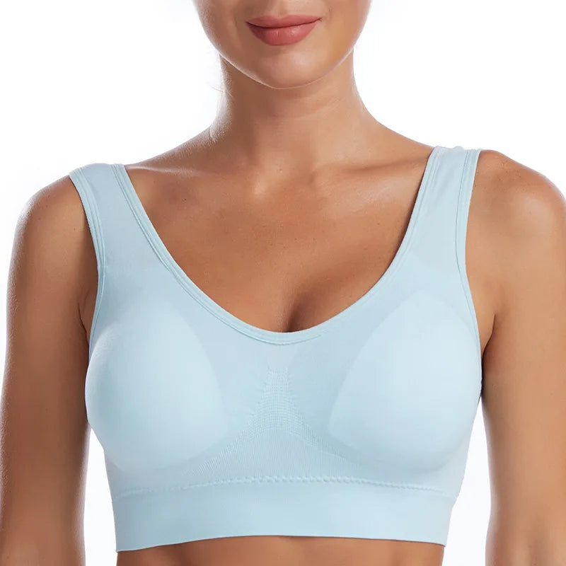 Women Bra Plus Size Seamless Brassiere Breathable Wire Free Bralette Underwear Comfortable Active Padded Brassiere Crop Top