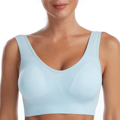 Women Bra Plus Size Seamless Brassiere Breathable Wire Free Bralette Underwear Comfortable Active Padded Brassiere Crop Top