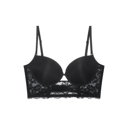 U-Shaped Large Backless Bra for Women with Big Busts, Minimizing, Gathering, Anti-Sagging, Sexy Lace, Invisible, Thin, Beautiful Back, Plus Size Bra