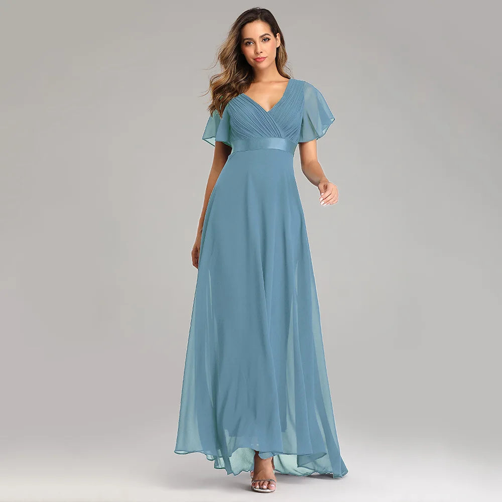 ICCLEK Plus Size Women Clothing Party Evening Dresses Elegant And Pretty Women'S Dresses Chiffon Soft Vestidos De Noche Tallas G