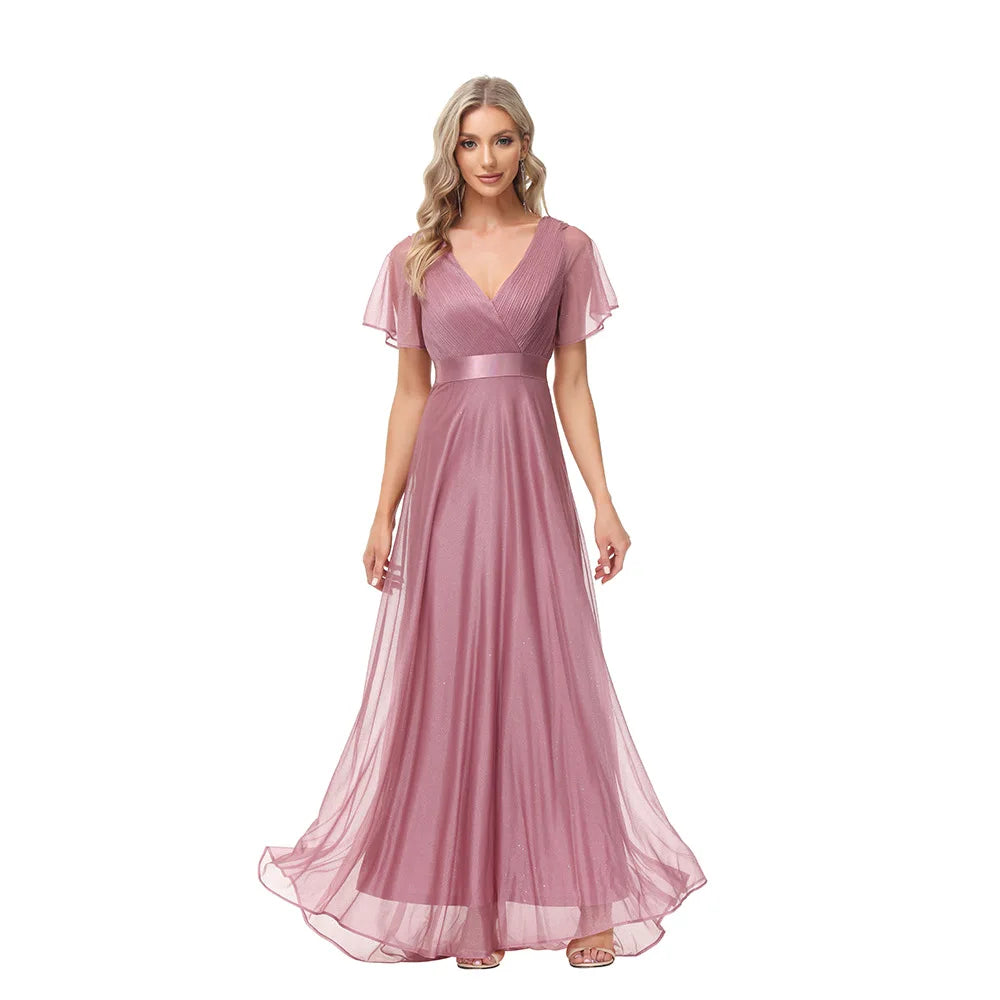 ICCLEK Plus Size Women Clothing Party Evening Dresses Elegant And Pretty Women'S Dresses Chiffon Soft Vestidos De Noche Tallas G