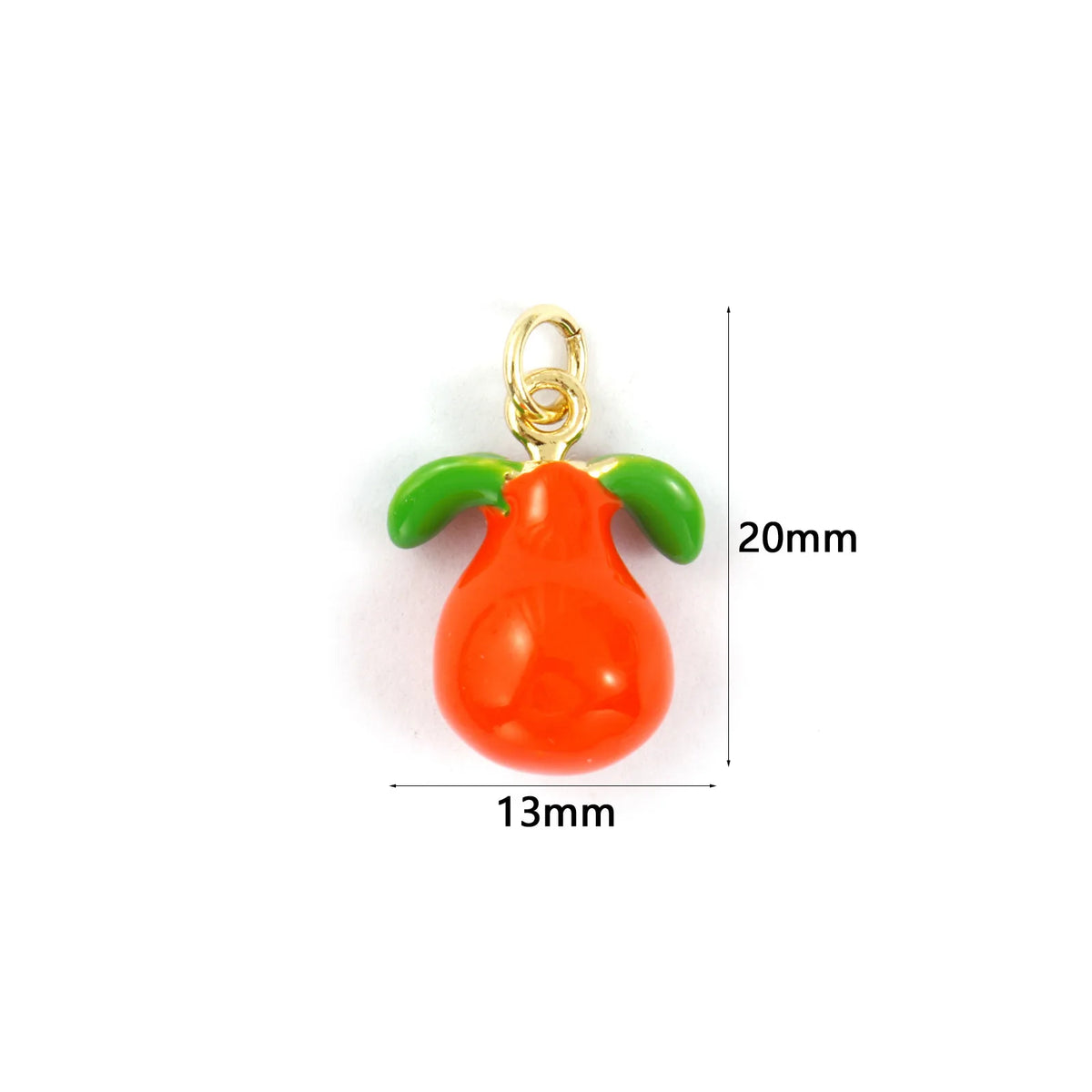 2pcs 3d Fruit Brass Charm 18k Gold Plated Enamel Lemon Pear Persimmon Tangerine Pendant Diy Findings For Jewelry Necklace Making