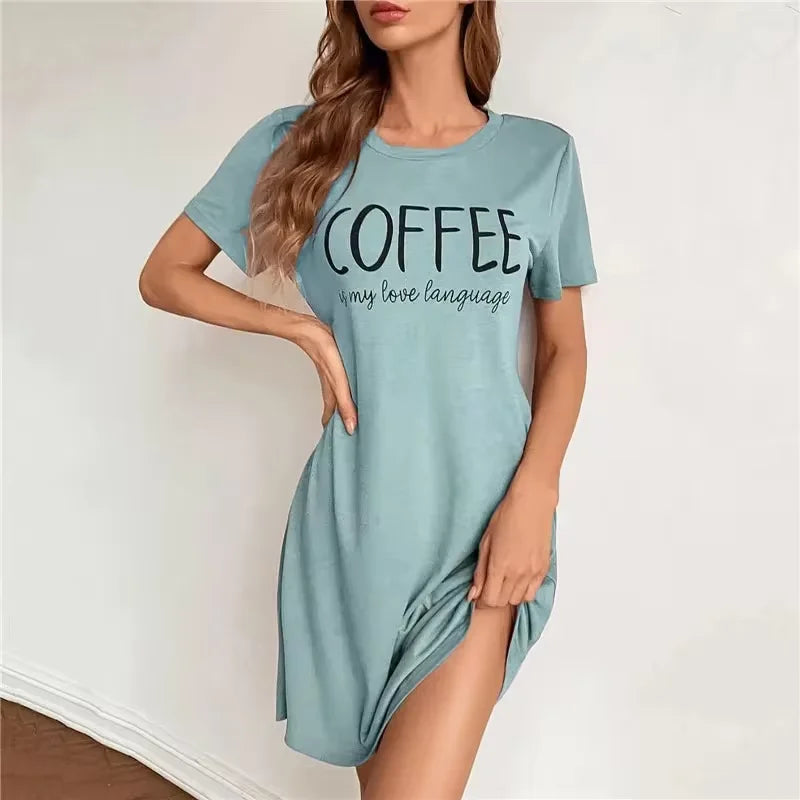 Plus Size Women's Fashion Dresses Outdoor Halter Home Stretchy Nightgowns Sexy Colourful Lips Printed Women's Street Knee Skirt