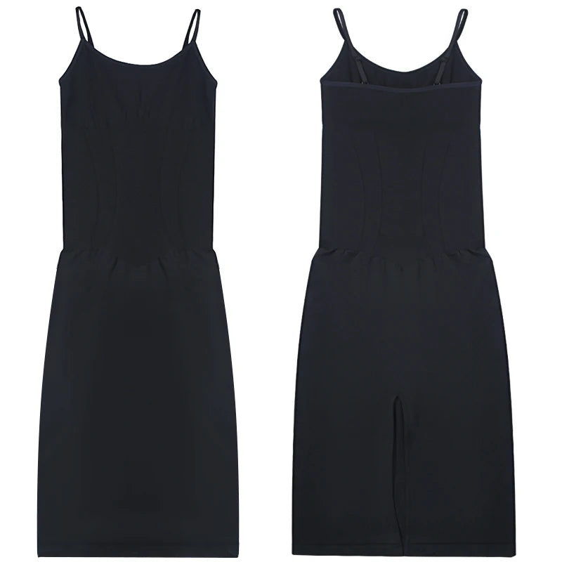 Wechery Plus Size Woman Clothing High Elasticity Abdominal Compression Slim Slip Dress Female Elegant Party Dresses