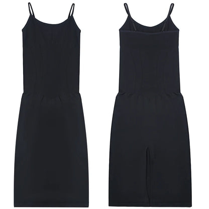 Wechery Plus Size Woman Clothing High Elasticity Abdominal Compression Slim Slip Dress Female Elegant Party Dresses