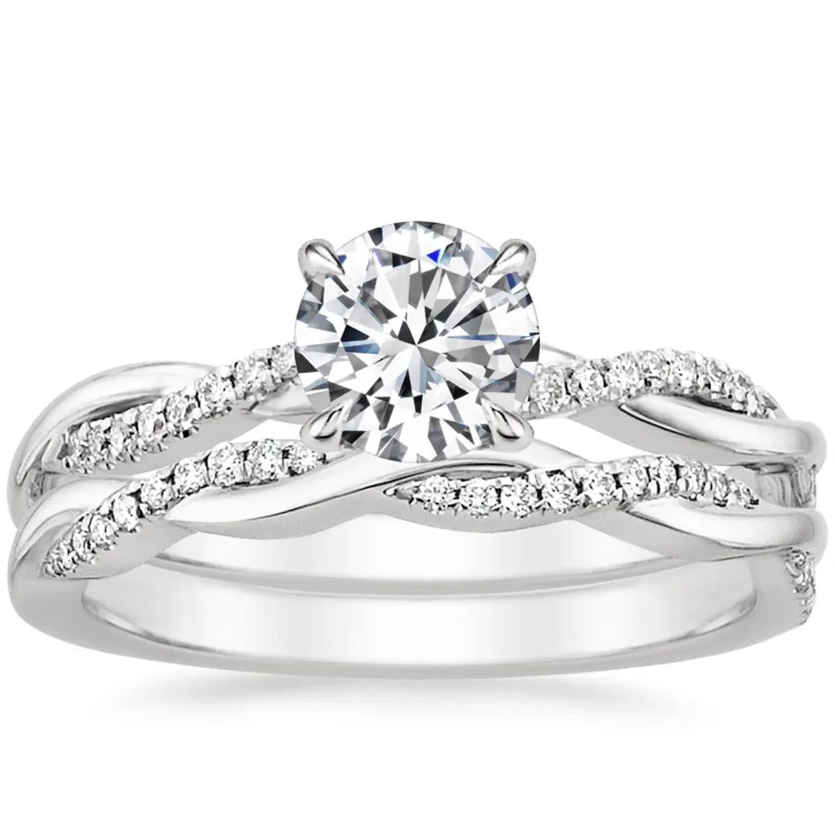 Trumium Luxury Bridal Set Engagement Ring Infinity 18k Gold Plated Cz Rose Copper rings for Women Wedding Bands
