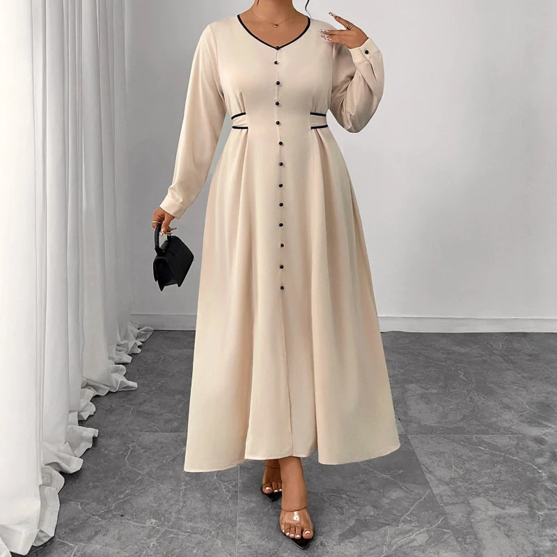 Plus Size Dress Slim Temperament Long Sleeve Lace-up Women's Banquet Dress