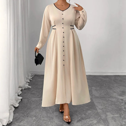 Plus Size Dress Slim Temperament Long Sleeve Lace-up Women's Banquet Dress
