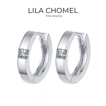 Women Birthday Gift 18K White Gold Hoop Earrings Valentine's Day 0.6CT Moissanite Diamond Girlfriend PT950 Wedding Fine Jewelry