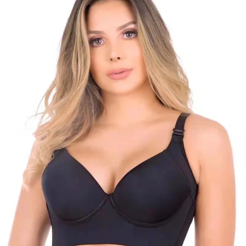 plus Size Push-Up Bra Women's Deep-Cup Shaper Lingerie Full Back Coverage Hide Fat Underwear Comfortable Feminine Feminine