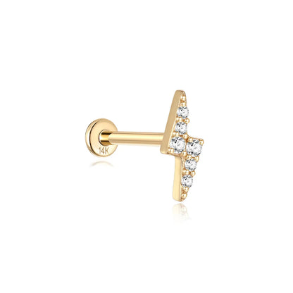 AIDE Single 1piece 14K Solid Gold Jewelry Stud Earring For Women Simple Mini Puncture Earrings Yellow Gold Jewelry Birthday Gift