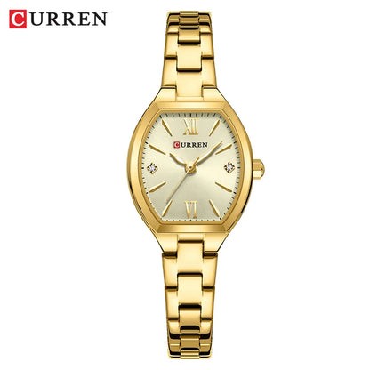CURREN Gold Watches for Women Dainty Watches Luxury Ladies Dress Stainless Steel Bracelet Watch Analog Quartz Waterproof Watch